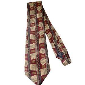Ungaro Paris Red Yellow Patterned Men Neck Tie Silk